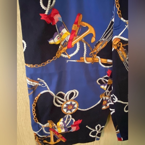 Vintage Lauren Ralph Lauren Nautical Sailing Print Bermuda Shorts Sz 8P - Picture 2 of 10